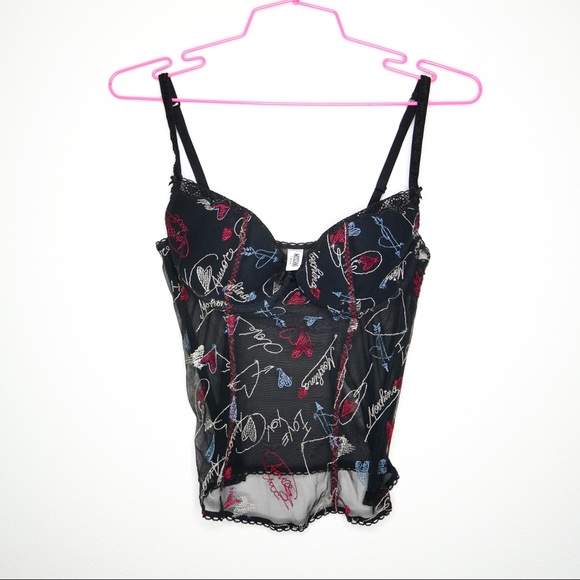 Moschino Other - Moschino lingerie black logo bra love embroidery
